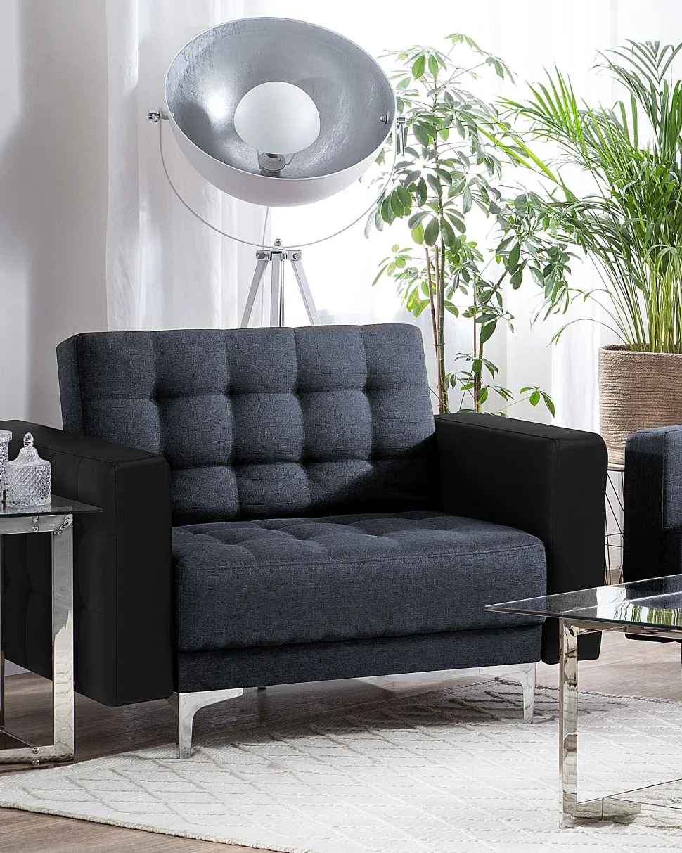 Sessel Polsterbezug Dunkelgrau / Schwarz Aberdeen