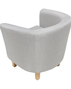 Sessel Polsterbezug Grau Mit Hocker Holden