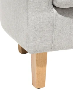 Sessel Polsterbezug Grau Mit Hocker Holden