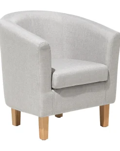Sessel Polsterbezug Grau Mit Hocker Holden