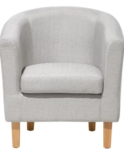 Sessel Polsterbezug Grau Mit Hocker Holden