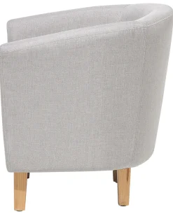 Sessel Polsterbezug Grau Mit Hocker Holden