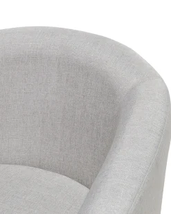 Sessel Polsterbezug Grau Mit Hocker Holden