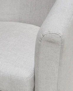 Sessel Polsterbezug Grau Mit Hocker Holden