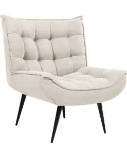 Sessel Polsterbezug Hellbeige / Schwarz Alvesta