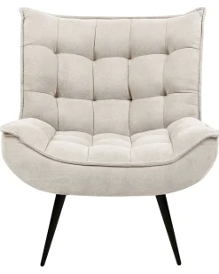 Sessel Polsterbezug Hellbeige / Schwarz Alvesta