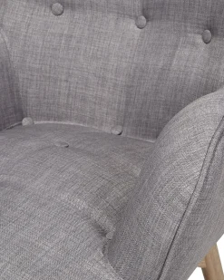 Sessel Polsterbezug Hellgrau Plus Hocker Vejle