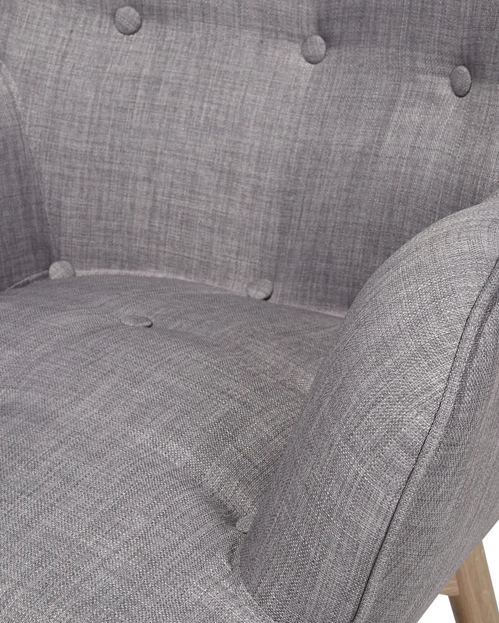Sessel Polsterbezug Hellgrau Plus Hocker Vejle