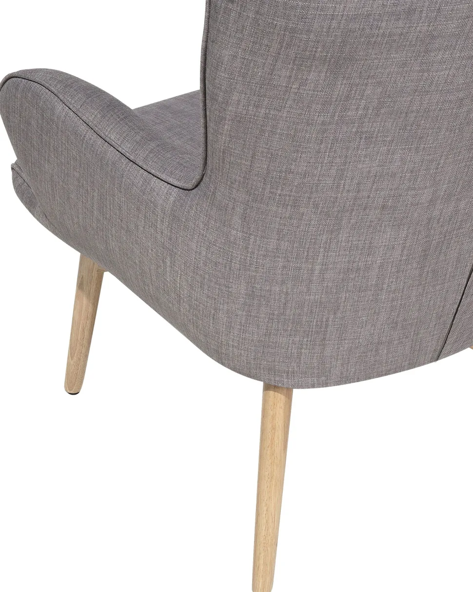 Sessel Polsterbezug Hellgrau Plus Hocker Vejle
