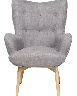 Sessel Polsterbezug Hellgrau Plus Hocker Vejle