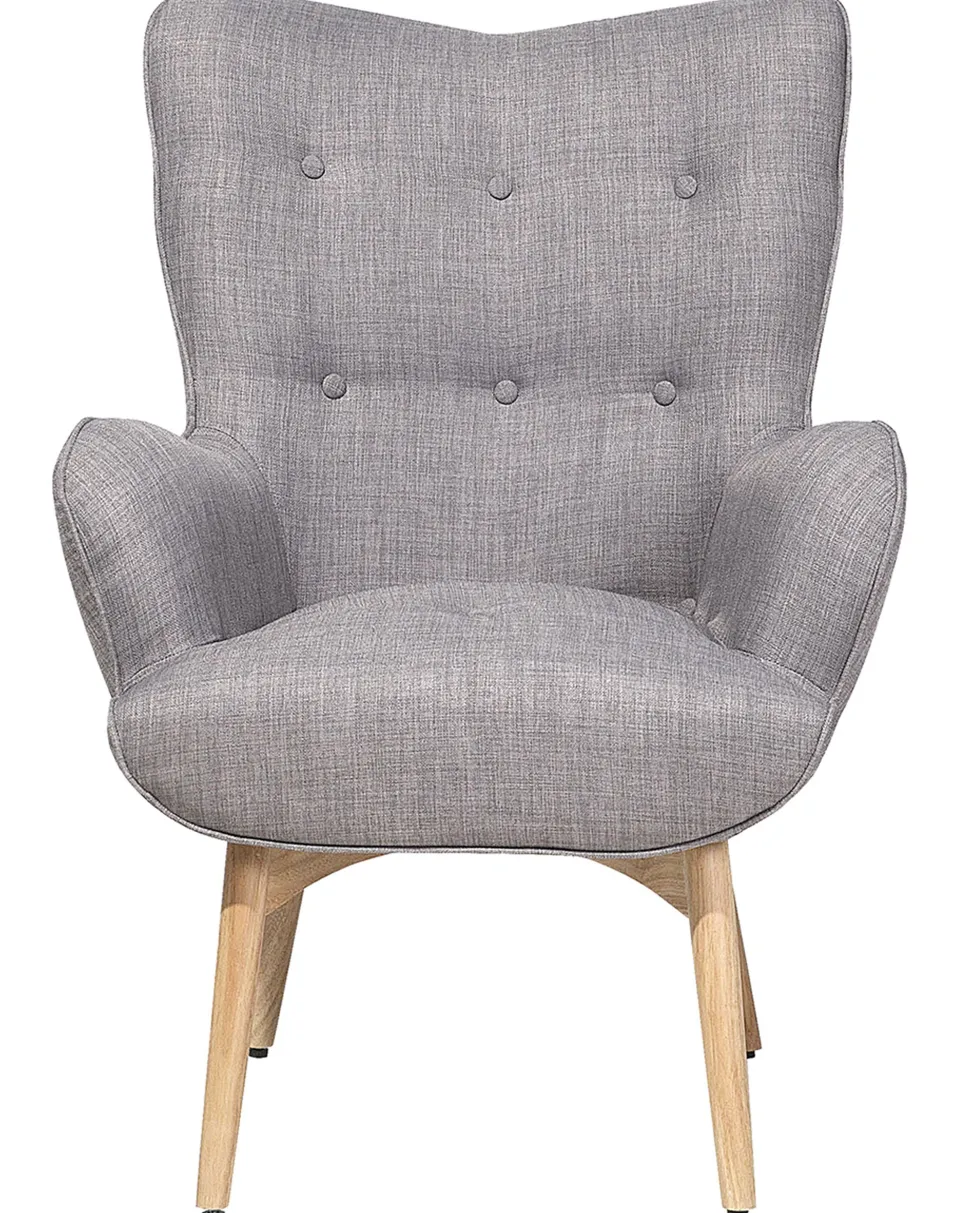 Sessel Polsterbezug Hellgrau Plus Hocker Vejle