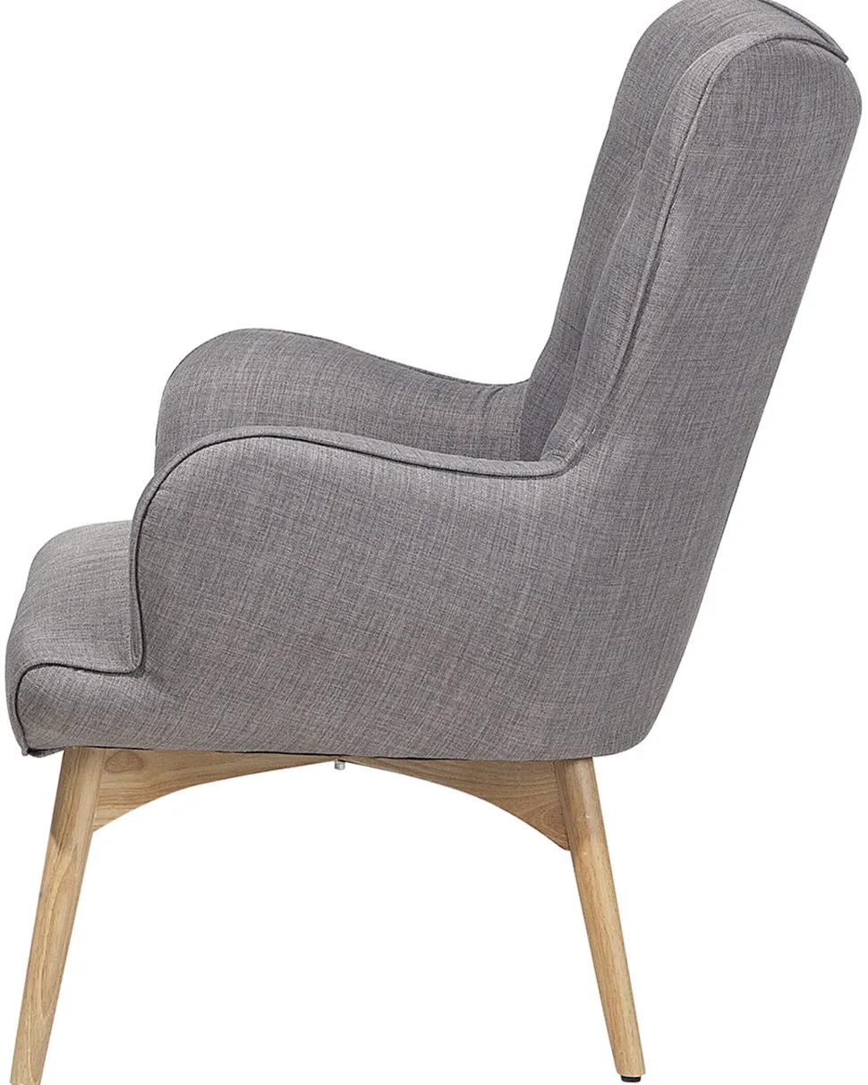 Sessel Polsterbezug Hellgrau Plus Hocker Vejle
