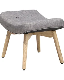 Sessel Polsterbezug Hellgrau Plus Hocker Vejle
