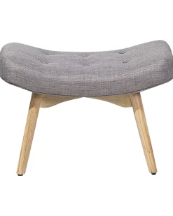 Sessel Polsterbezug Hellgrau Plus Hocker Vejle