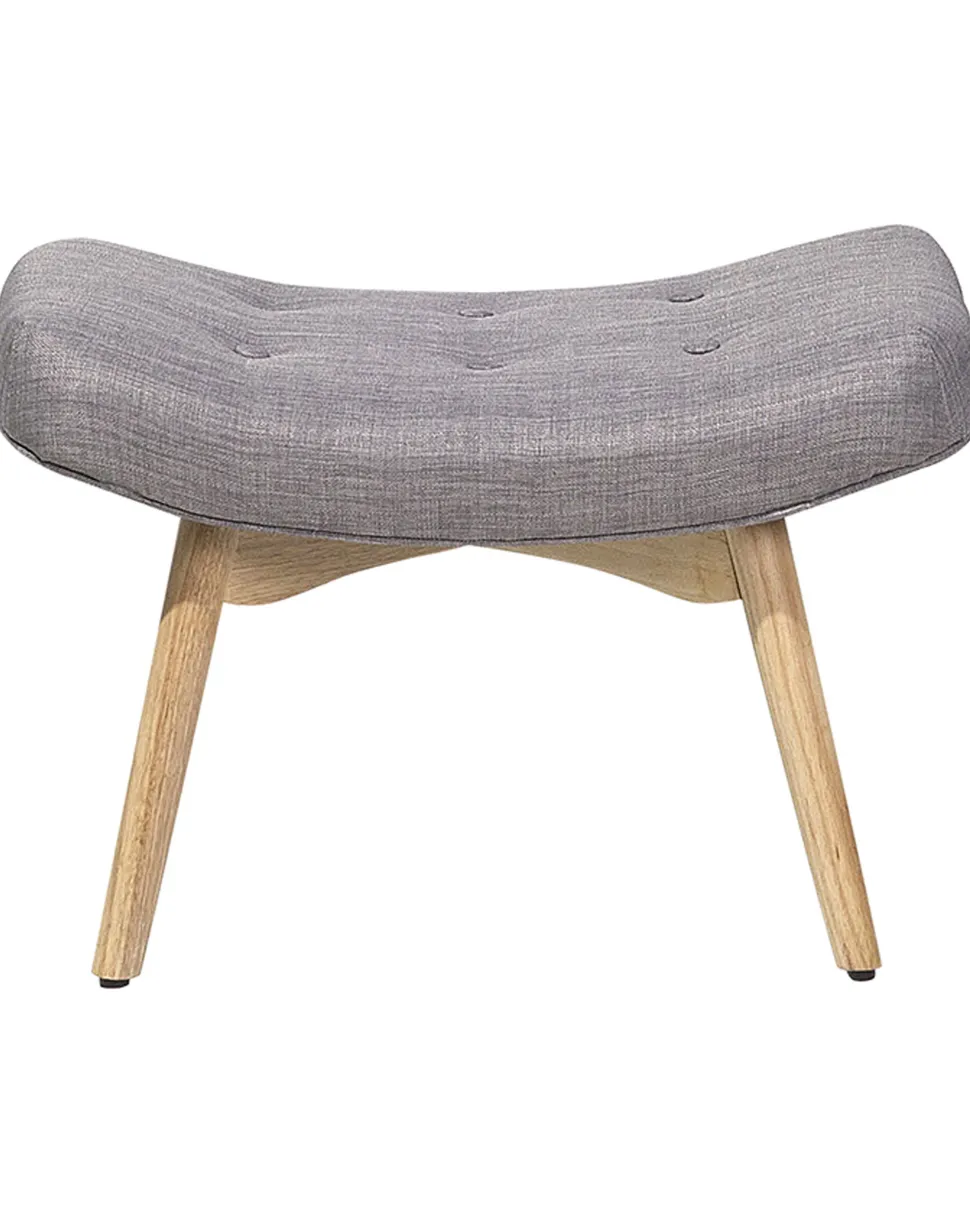 Sessel Polsterbezug Hellgrau Plus Hocker Vejle