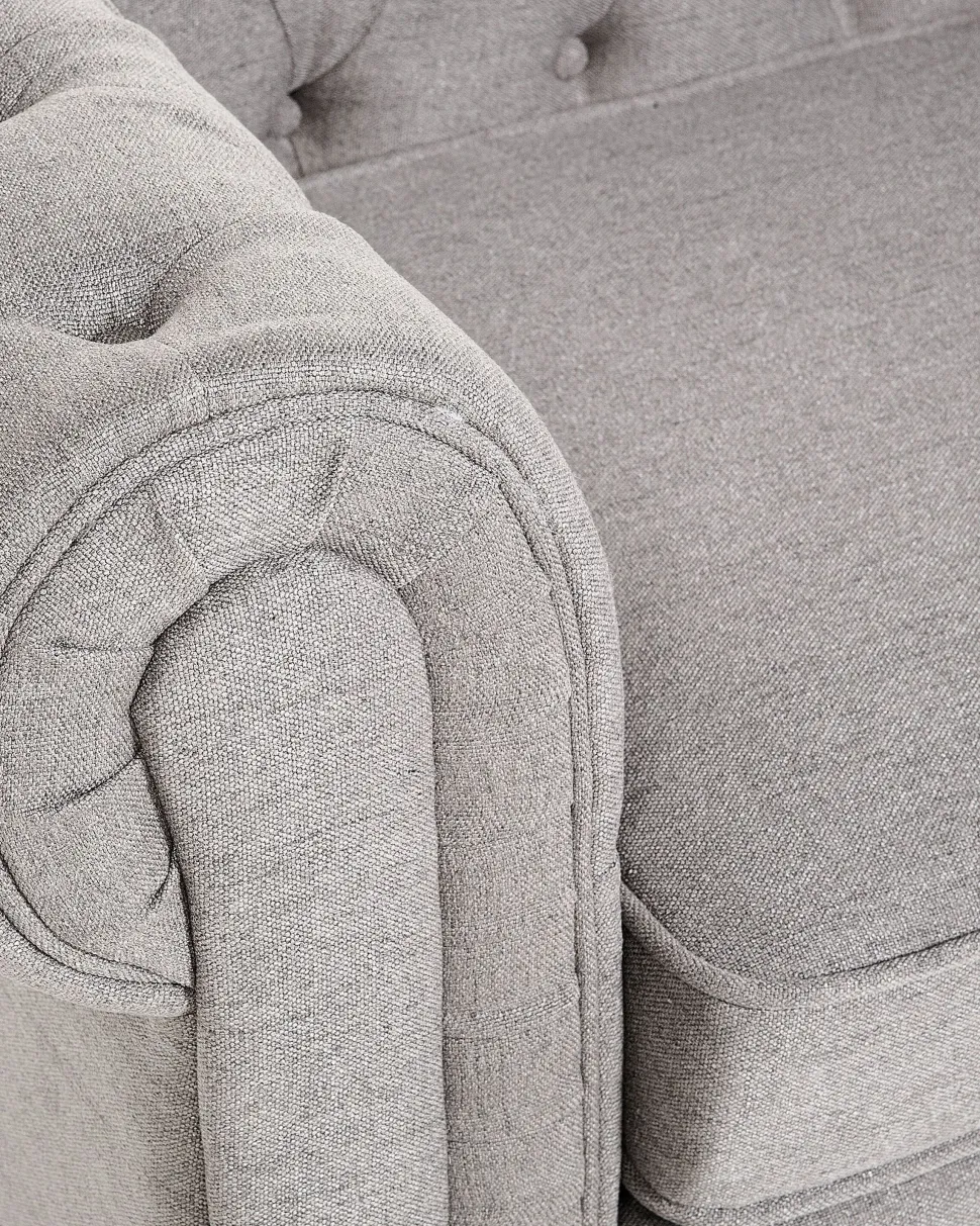 Sessel Polsterbezug Hellgrau Chesterfield