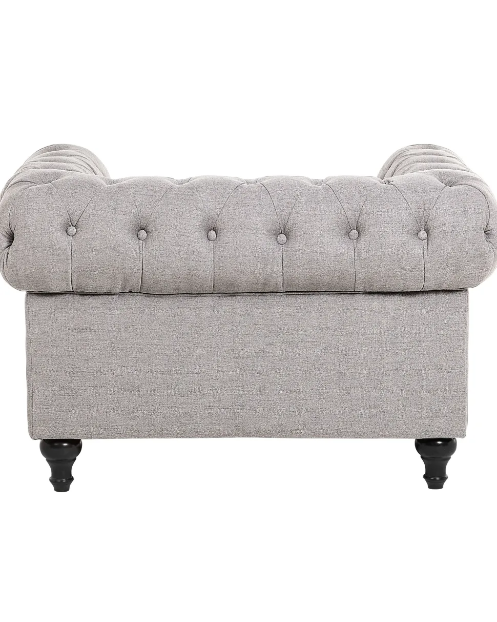 Sessel Polsterbezug Hellgrau Chesterfield