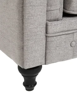 Sessel Polsterbezug Hellgrau Chesterfield