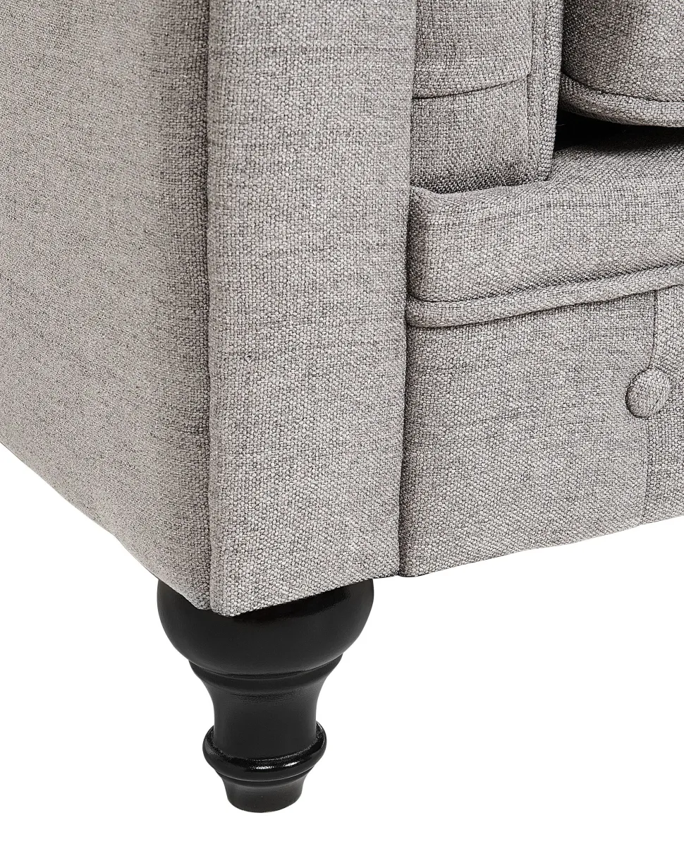 Sessel Polsterbezug Hellgrau Chesterfield