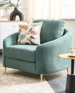 Sessel Polsterbezug Mintgrun / Gold Trosa