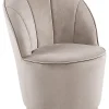 Sessel Samtstoff Beige / Gold Halbrund Alby