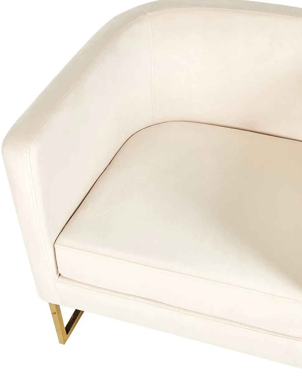 Sessel Samtstoff Beige Goldenes Gestell Sirkka