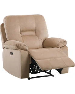 Sessel Samtstoff Beige Led-Beleuchtung Usb-Port Elektrisch Verstellbar Bergen