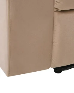 Sessel Samtstoff Beige Led-Beleuchtung Usb-Port Elektrisch Verstellbar Bergen
