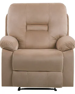 Sessel Samtstoff Beige Led-Beleuchtung Usb-Port Elektrisch Verstellbar Bergen