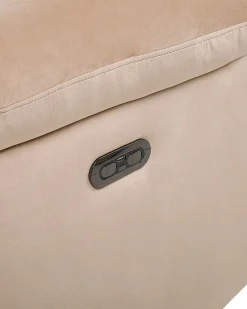 Sessel Samtstoff Beige Led-Beleuchtung Usb-Port Elektrisch Verstellbar Bergen