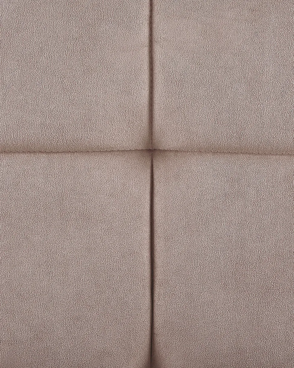 Sessel Samtstoff Beige Steppung Mit Hocker Molle