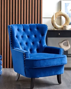 Sessel Samtstoff Blau Viborg Ii