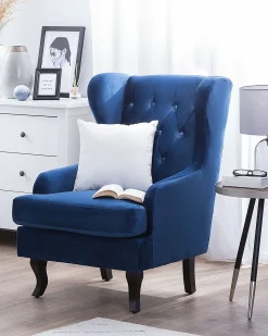 Sessel Samtstoff Dunkelblau Alta