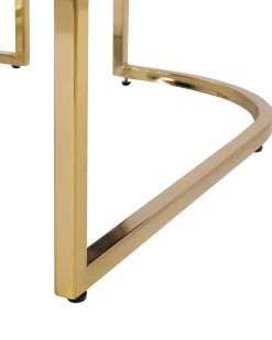 Sessel Samtstoff Dunkelblau Goldenes Gestell Sirkka