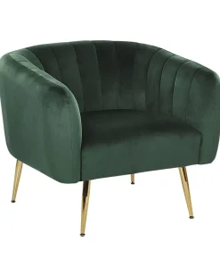 Sessel Samtstoff Dunkelgrun Mit Goldenen Beinen Laconia