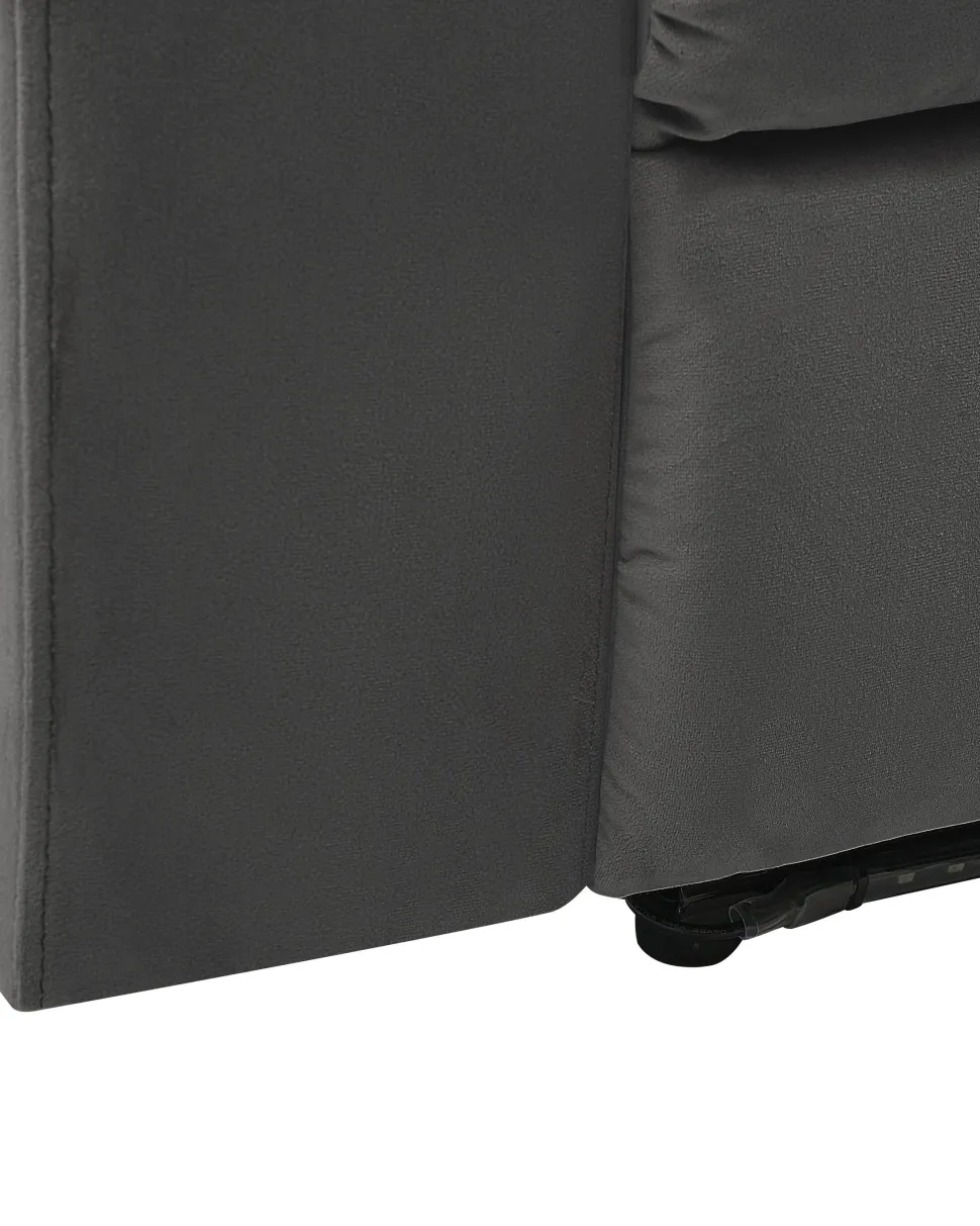 Sessel Samtstoff Dunkelgrau Led-Beleuchtung Usb-Port Elektrisch Verstellbar Bergen