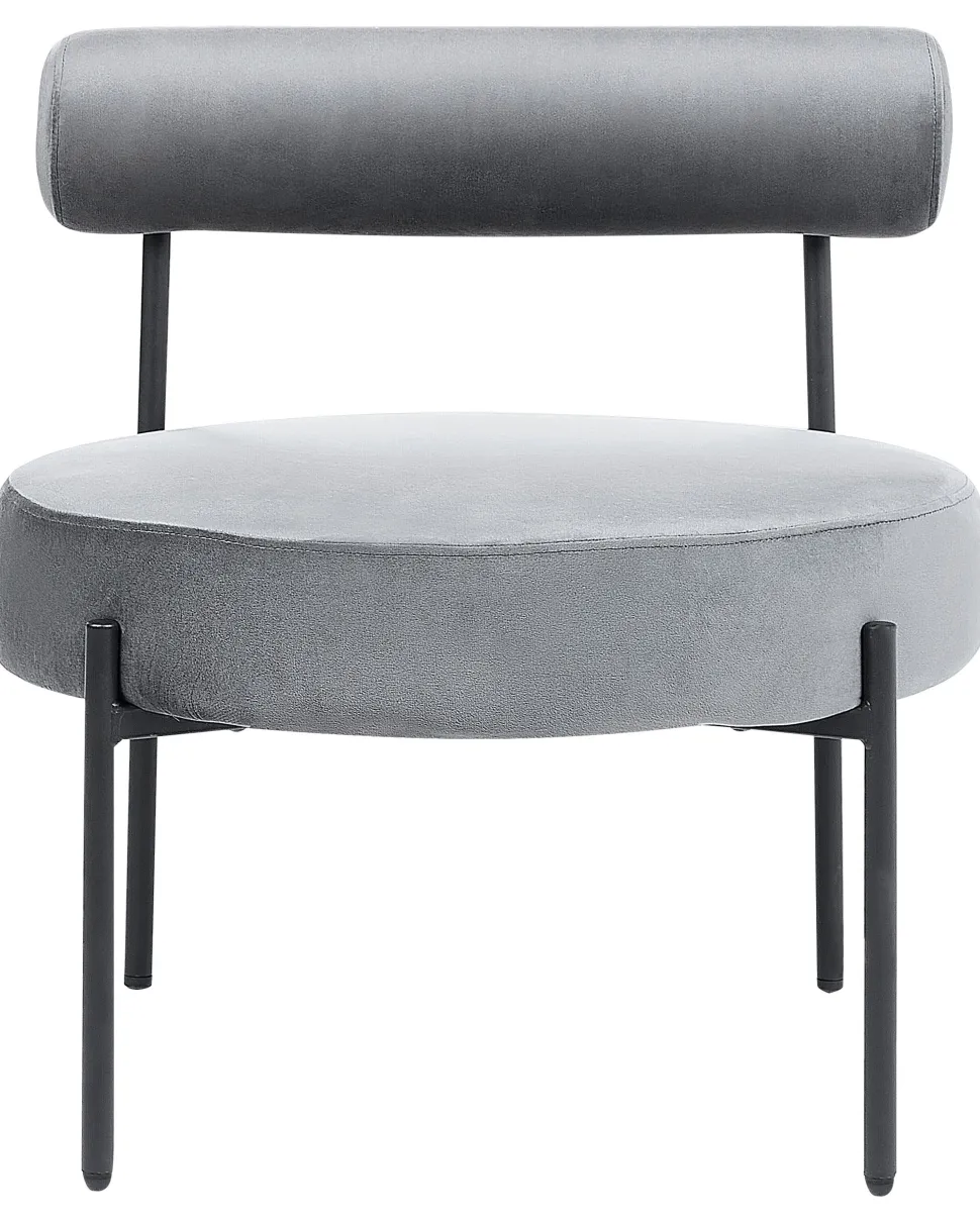 Sessel Samtstoff Grau / Schwarz Alpha