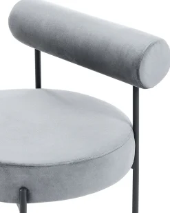 Sessel Samtstoff Grau / Schwarz Alpha
