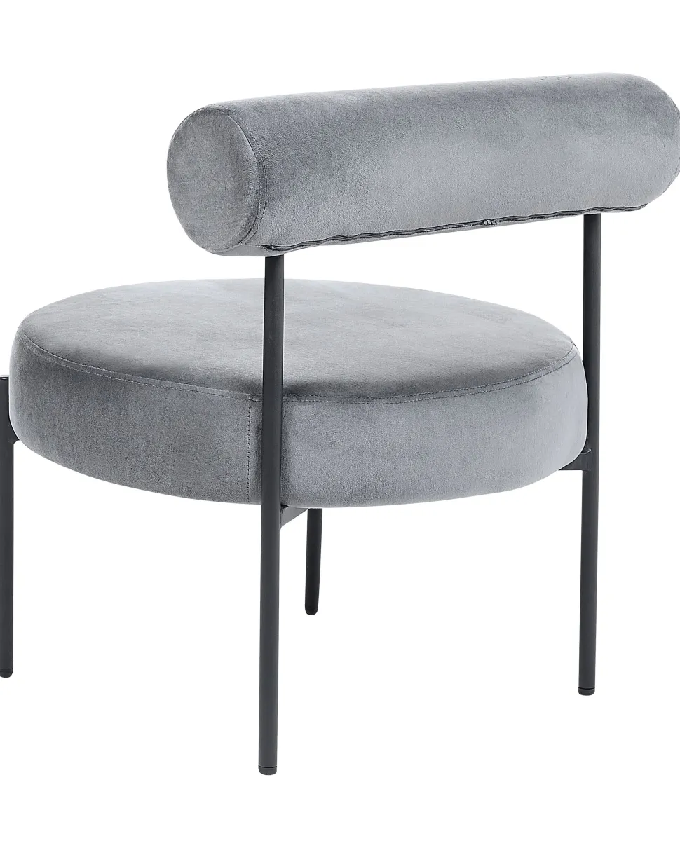 Sessel Samtstoff Grau / Schwarz Alpha