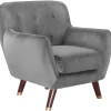 Sessel Samtstoff Grau Bodo
