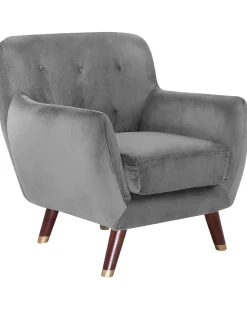 Sessel Samtstoff Grau Bodo