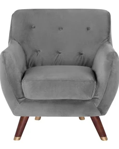 Sessel Samtstoff Grau Bodo