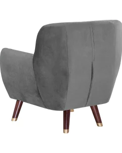 Sessel Samtstoff Grau Bodo