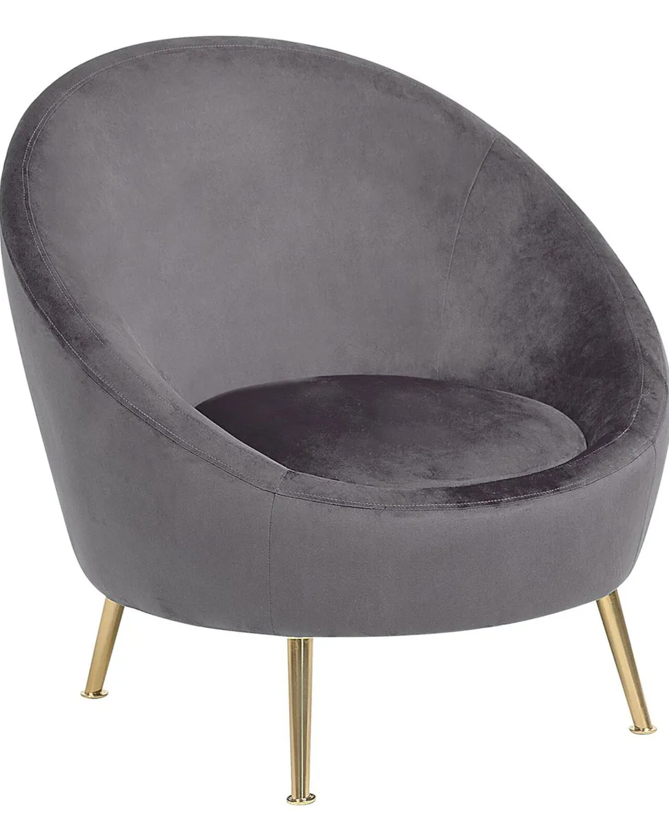 Sessel Samtstoff Grau Langa