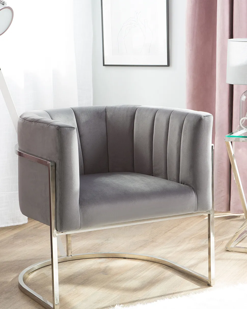 Sessel Samtstoff Grau Larvik