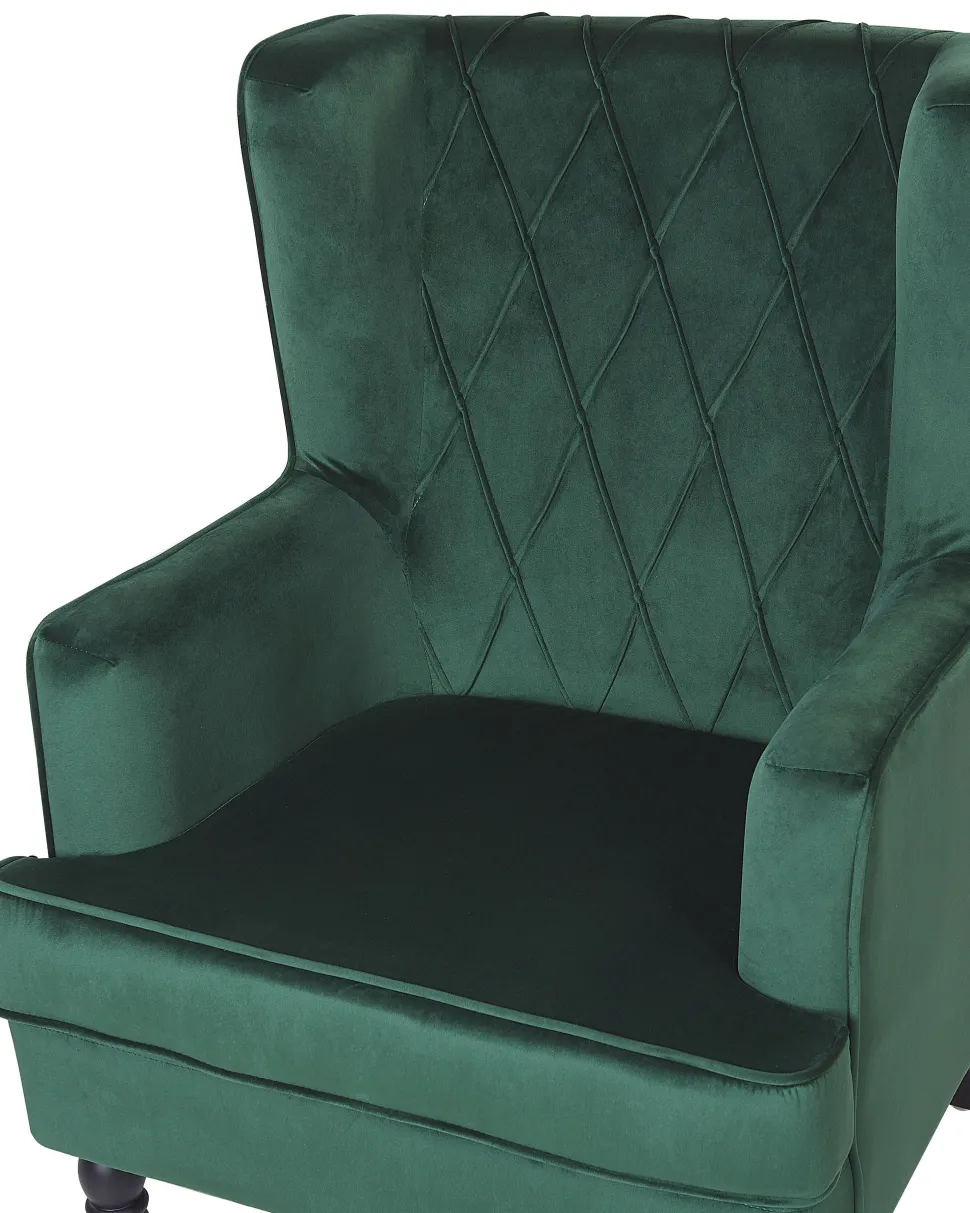 Sessel Samtstoff Grun Plus Hocker Sandset