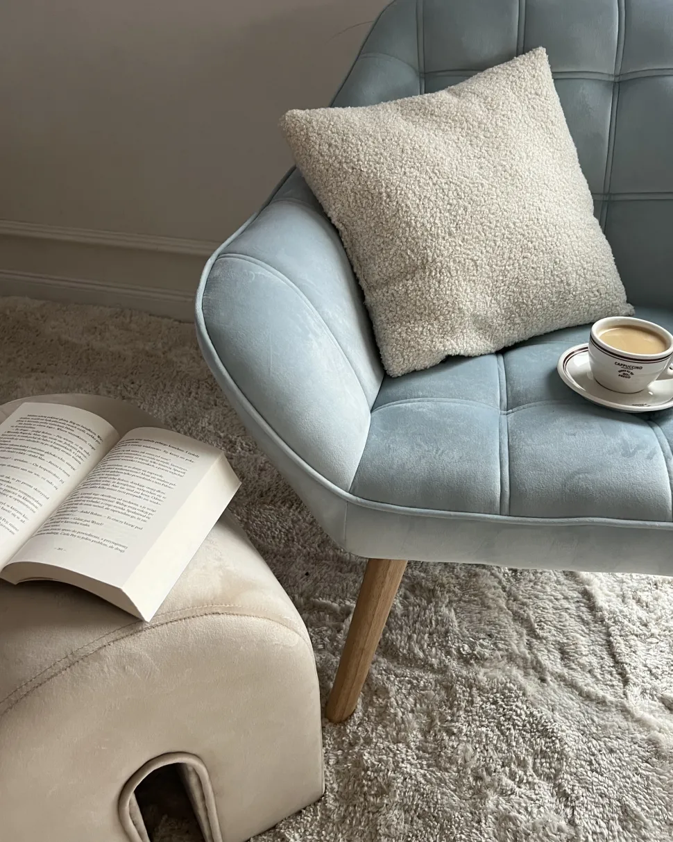 Sessel Samtstoff Hellblau Karis