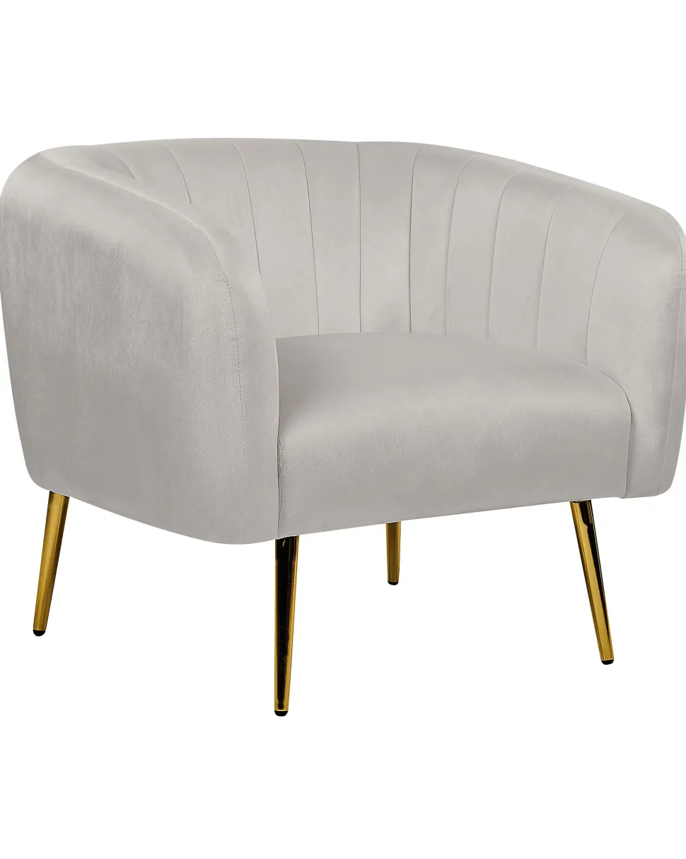 Sessel Samtstoff Hellgrau Mit Goldenen Beinen Laconia