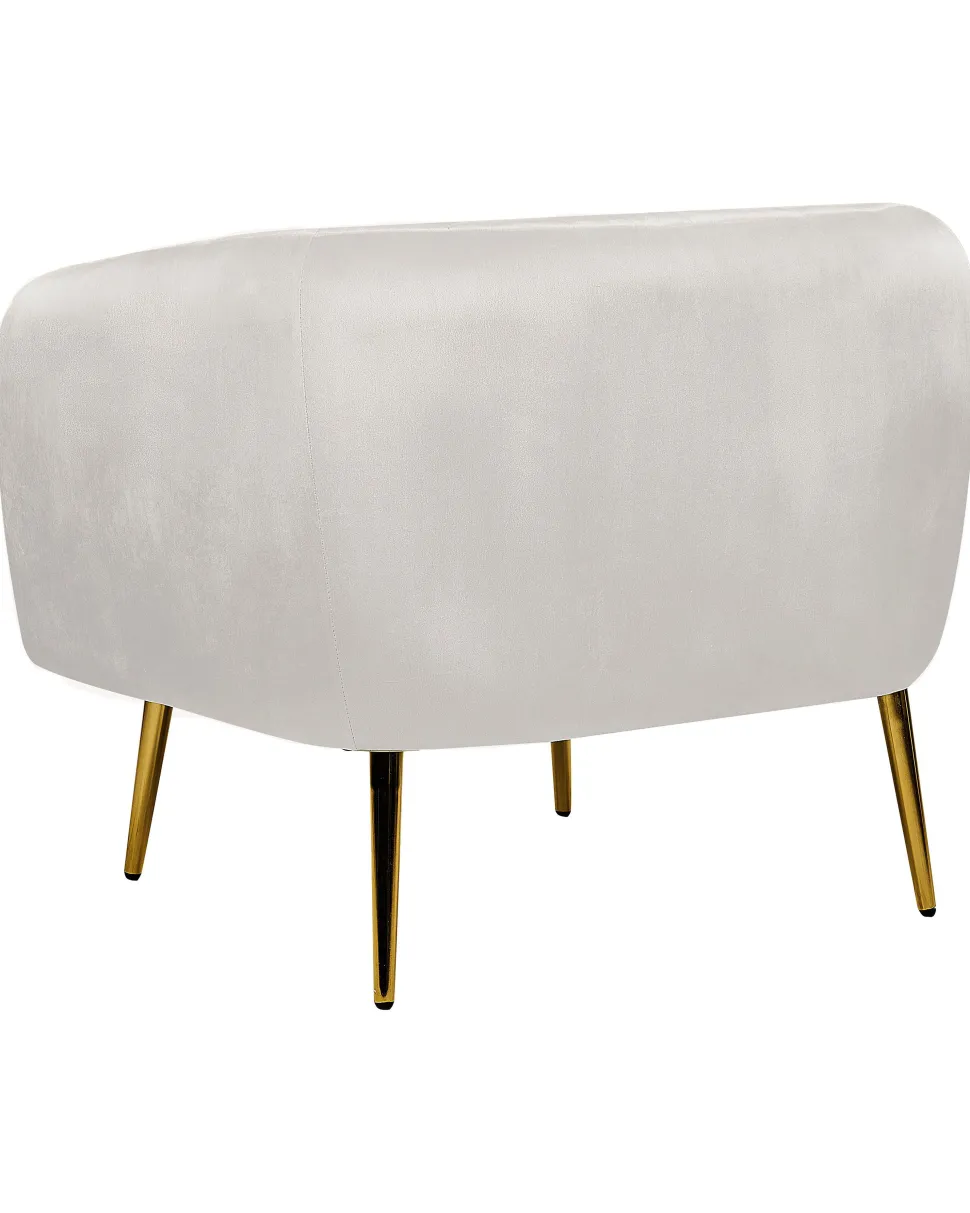 Sessel Samtstoff Hellgrau Mit Goldenen Beinen Laconia