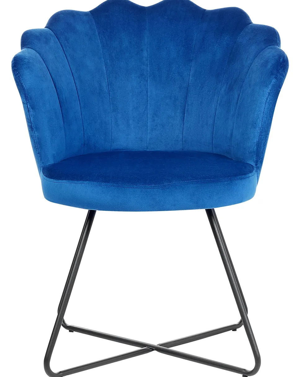 Sessel Samtstoff Marineblau / Schwarz Lovelock